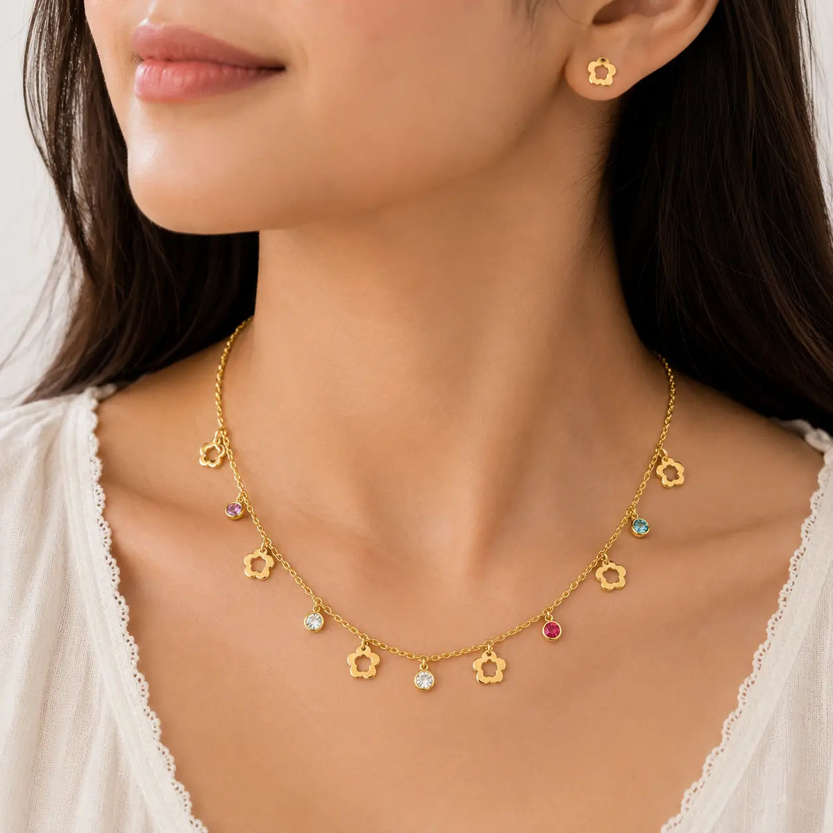 Golden Evil Eye Charm Necklace