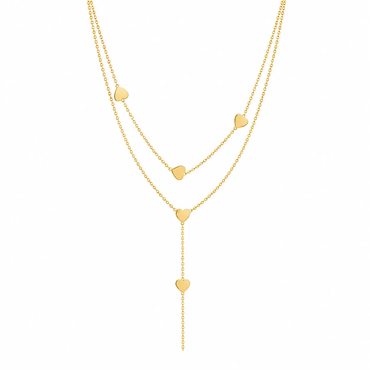 Layered Golden Lucky Charm Y Necklace