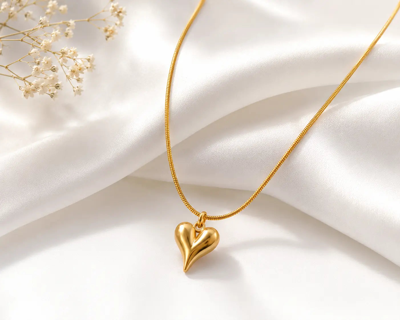 Minimalist Gold Heart Pendant Necklace for Women