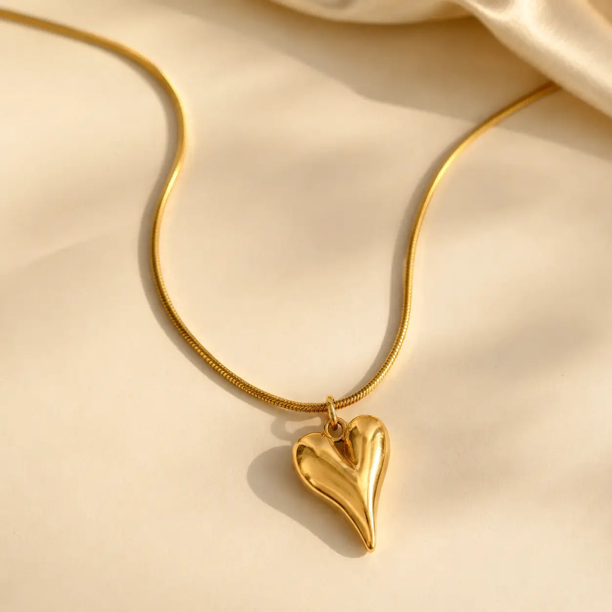 Gold-Tone Heart Pendant Necklace