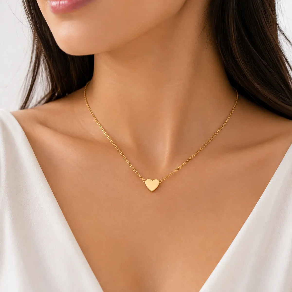 Classic Golden Heart Pendant Necklace