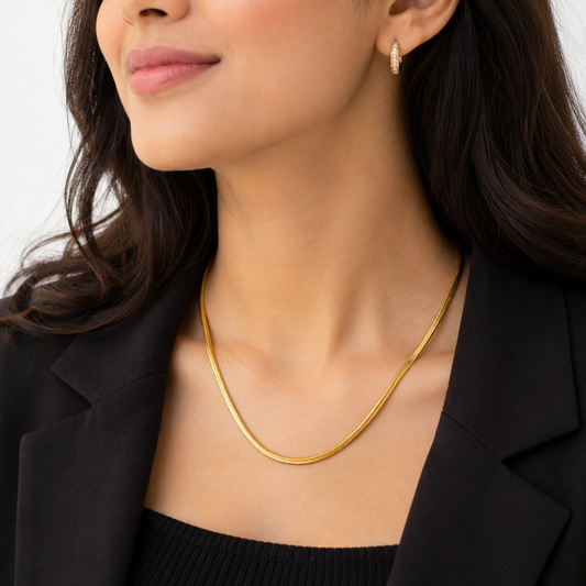 Classic Golden Snake Chain Necklace