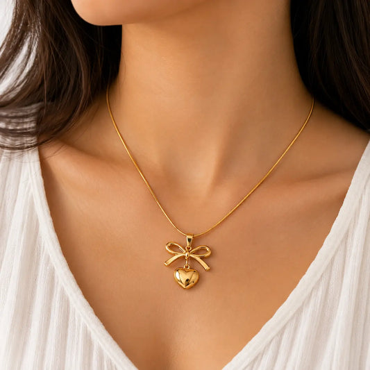 Golden Palm Tree Pendant Necklace