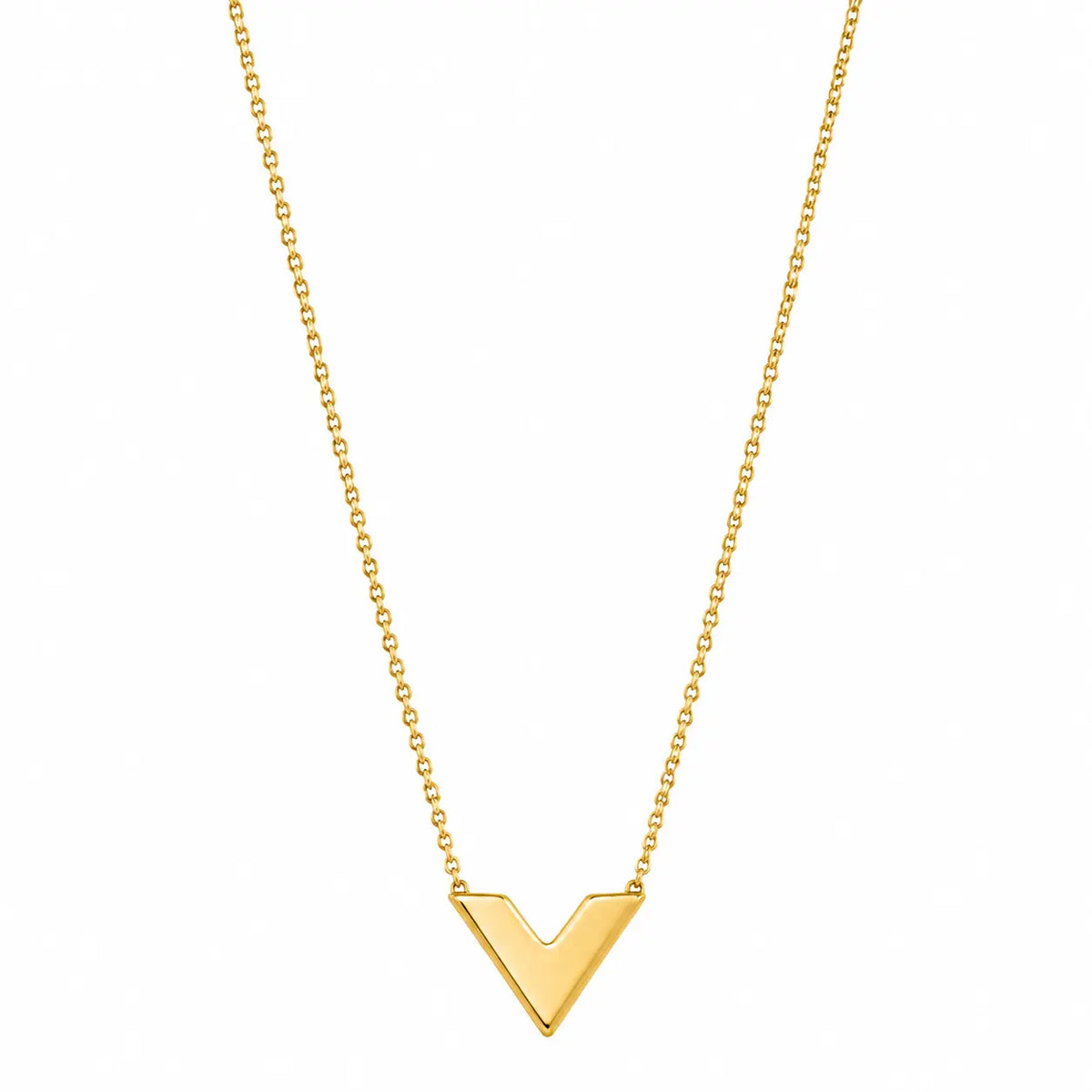 Minimal Golden V Pendant Necklace