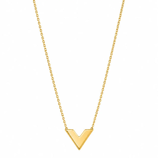 Minimal Golden V Pendant Necklace