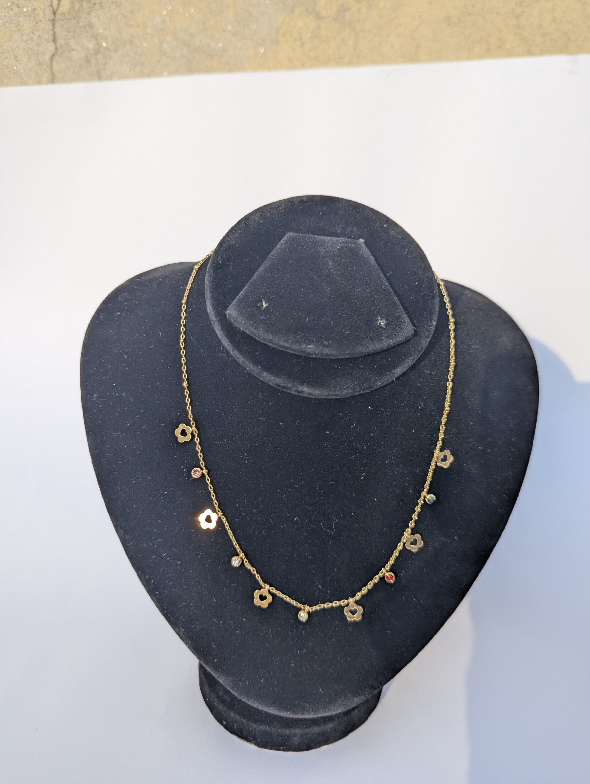Golden Evil Eye Charm Necklace in gold tone