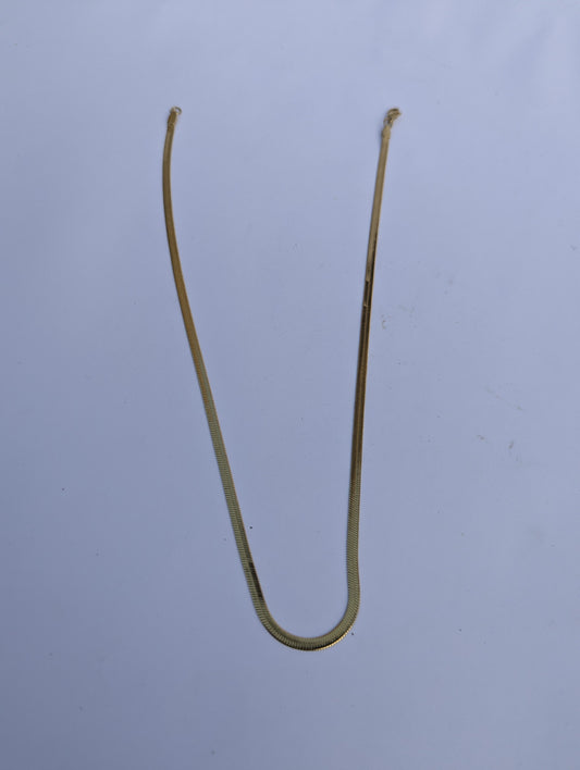 Classic Golden Snake Chain Necklace in gold tone