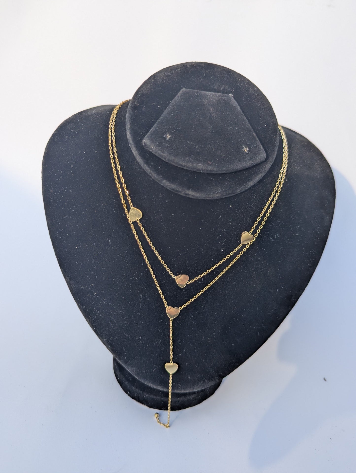 Layered Golden Lucky Charm Y Necklace in gold tone